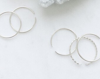 Minimalist Hammered Stacking Ring, Dainty 925 Sterling Silver Band for Women