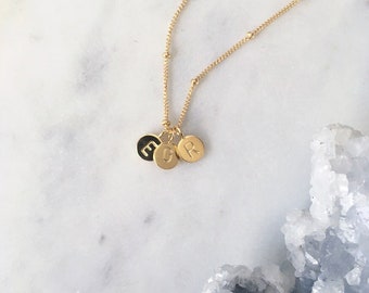 Personalised gold filled necklace Custom gold initial necklace for women Minimalist dainty necklace for mothers Petite letter jewelry gift