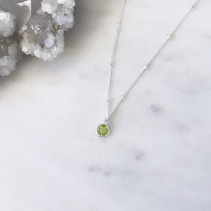 Peridot Birthstone Necklace Personalised Letter August gemstone Dainty jewelry Australia made initial custom Necklace Gift for mum image 4