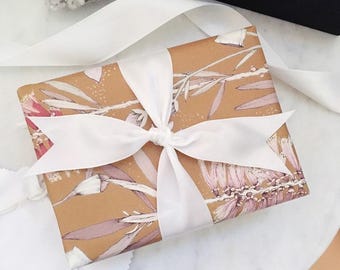 Gift Wrapping Service, Australian Flora Gift Wrap, Bespoke Letterpress, Luxury Gift Packaging, Shop Small Business, Botanical Gift Wrap
