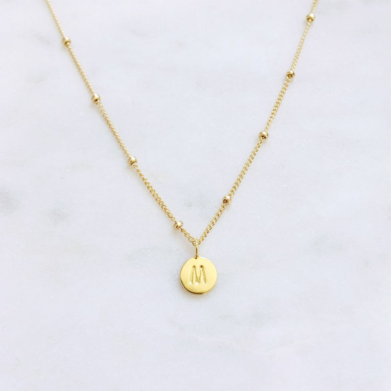 Personalised Jewelry Gold Necklace Dainty Custom Initial Necklace Mothers Day Gift Handmade Letter Pendant Necklace Minimalist Wedding gift image 2