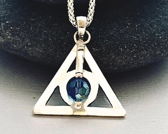 Personalized Al-Anon Necklace: Sterling Silver Symbol, Birthstone Crystal. Al-Anon gifts.