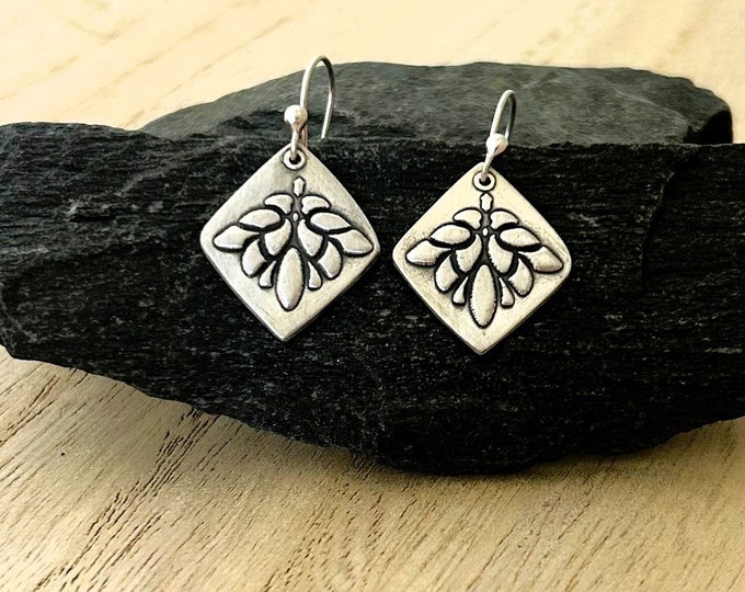 Handmade Sterling Silver Botanical Earrings: Nature Inspired Dangles