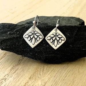 Lightweight Sterling Silver Botanical Dangle Earrings - Handmade Sterling Silver  Nature Inspired Earrings
