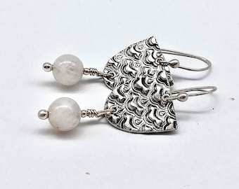 Artisan Sterling Silver Moonstone Dangle Earrings