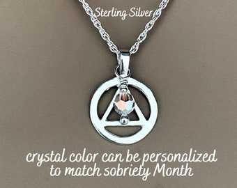 AA Necklace, AA Jewelry for Women, Recovery Gift,  Sobriety Jewelry, Sobriety Gift for Women, Recovery Necklace, Recovery Jewelry, AA gifts