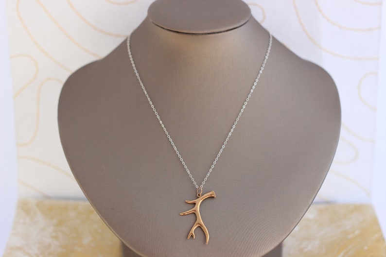 Helen Wang Jewelry Necklace Bronze Antler on Sterling Silver Chain