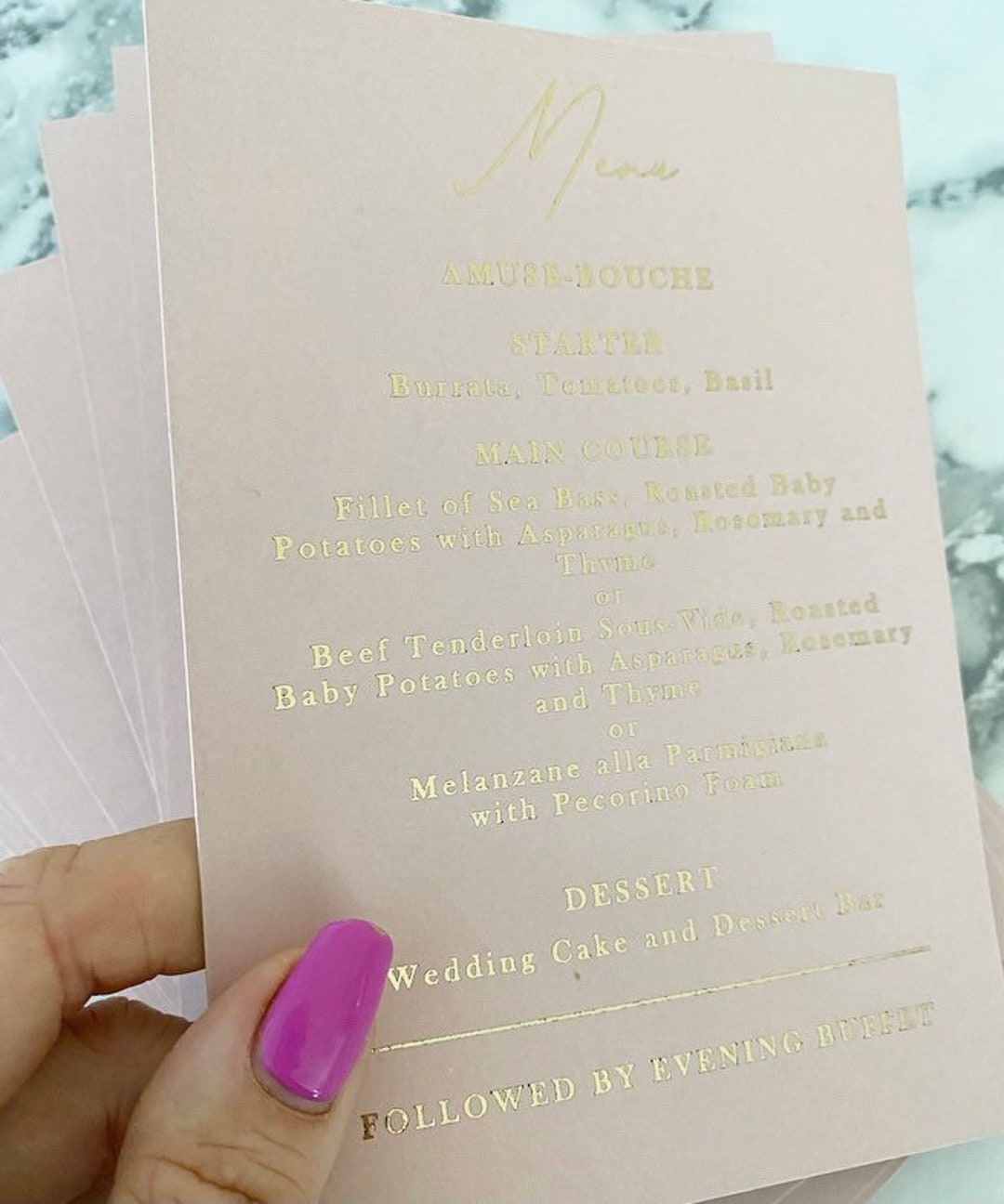Foil Menu Spiro Font Wedding Menu Tableware - Etsy
