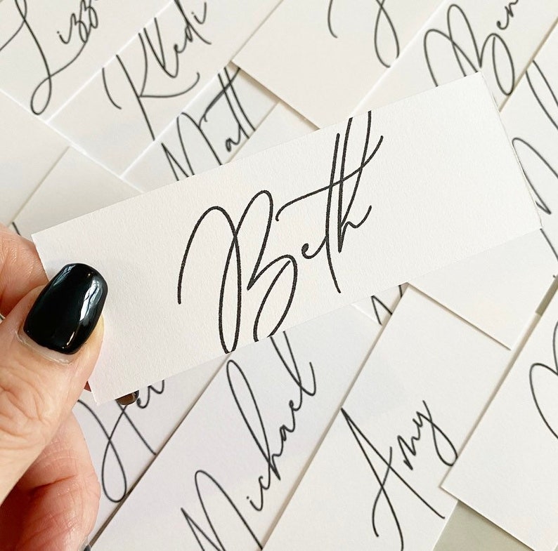 Flat place cards with blank ink per card