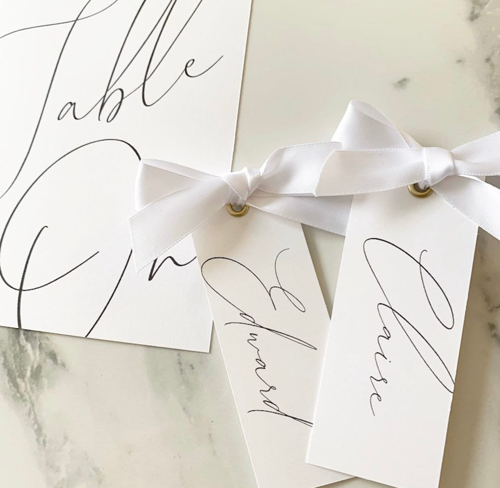 Monochrome Place Card Tags Black and White Simple per Tag Etsy UK