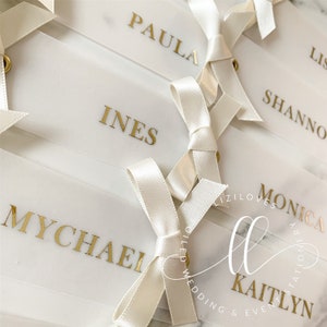 Étiquettes pour marque-places en papier vélin feuille d'or feuille d'or rose par étiquette