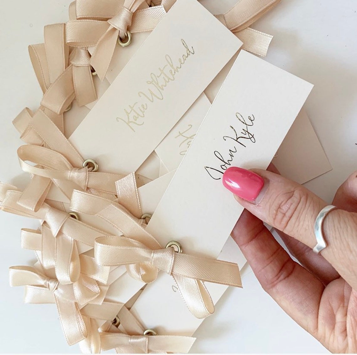 Foiled Place Card Tags Ivory With Gold Foil Rose Gold Foil per Etsy UK