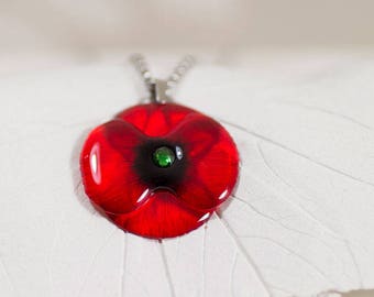 Handmade Poppy small necklace. Comes in a gift box.