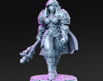 Caliope - Female Human Warrior | 28mm-32mm Painted Miniature |  D&D | RPG | Tabletop Game | Pathfinder | RN Estudios