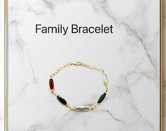 Personalized Family Birthstone Bracelet, Gift for Mom.