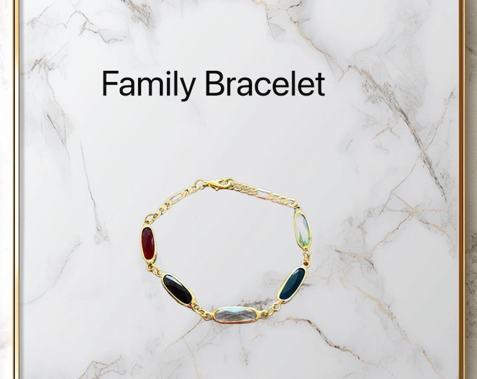 Family Birthstone Bracelet, Personalized Jewelry Gift for Mom or Grandma, Custom Family Birthstone Bracelet,  Custom Gift for Her.