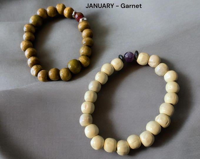 Men's Birthstone Bracelets, Men's Stretch Bracelets, Men's Beaded Bracelets