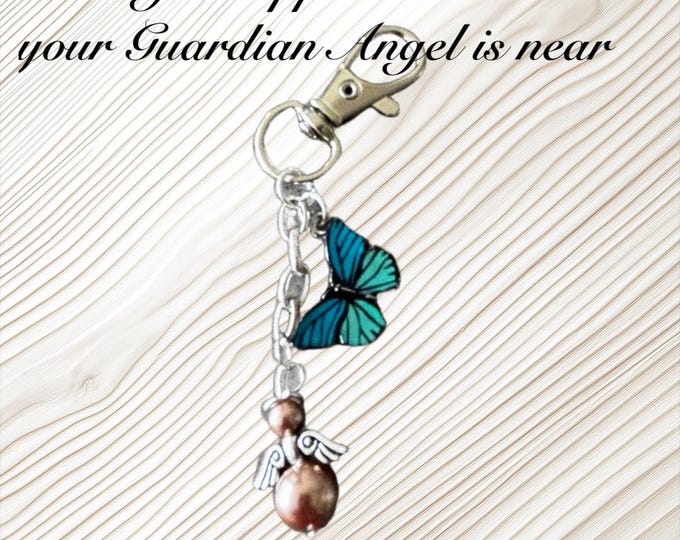 Butterfly Angel Keychain, Memorial Sympathy Keepsake Guardian Angel Gift