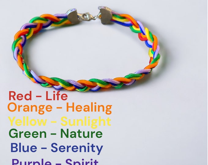 Chinese Knotting Cord Pride Bracelets, Rainbow Bracelets, Suede Cord Rainbow Bracelets, Rainbow Braided Bracelets