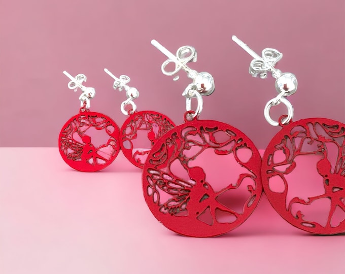 Girls Tinker Bell Earrings, Tinker Bell Fairy Earrings, Girls Tinker Bell Fairy Drop Earrings