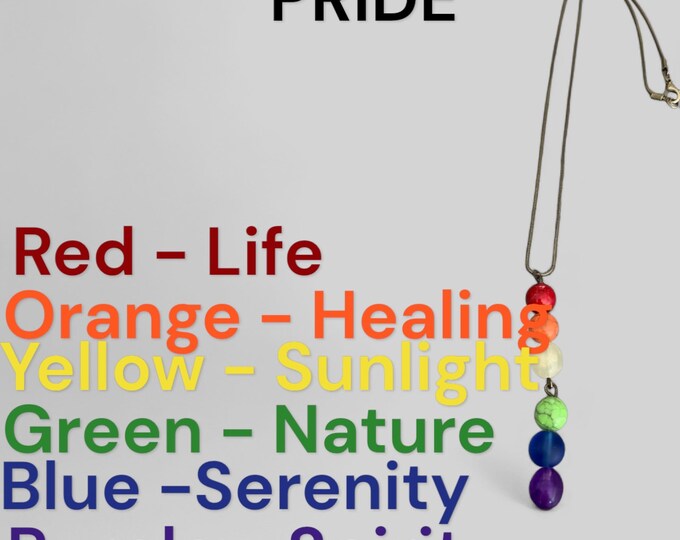 Rainbow Pride Necklace, Beaded Chain Pride Necklace, Minimalist Pride Necklace
