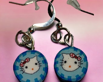 Animal Dangle Earrings, Polymer Clay Mouse, Bunny, Bear Earrings.