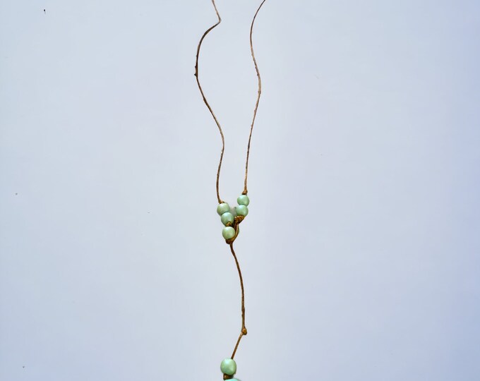 Wax Cotton  Cord Necklace, Beaded Cord Necklace, Casual Wear Necklace