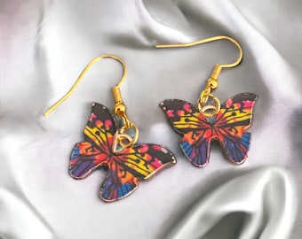 Butterfly Earrings,Drop Butterfly Earrings, Butterfly Dangle Earrings