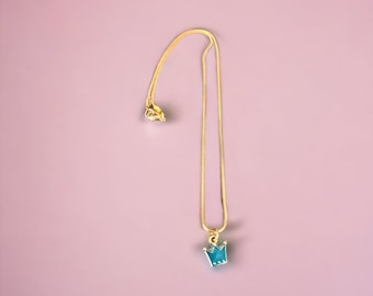 Kids Snake Chain Necklace, Crown Pendant