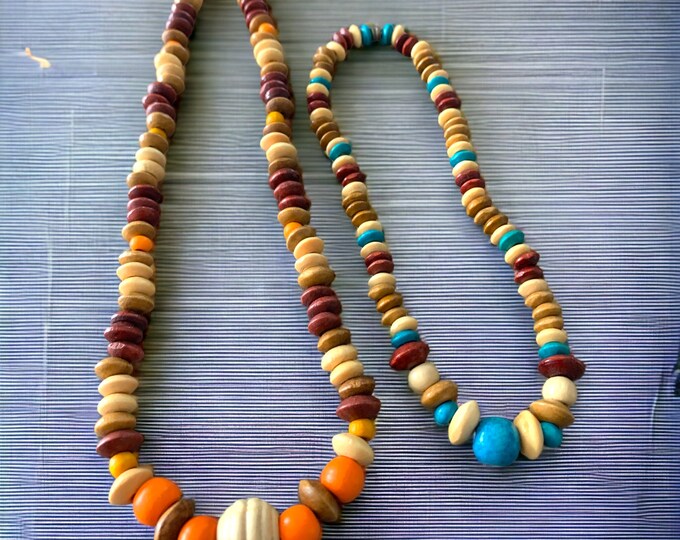 Mens/Boys beaded African necklace, surfer necklace.