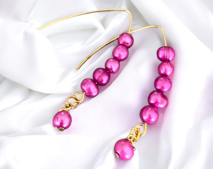 Potato Pearl Bridal Earrings, Bridal Earrings, Wedding Jewelry, Pearl Drop Earrings, Bridesmaid Gift.