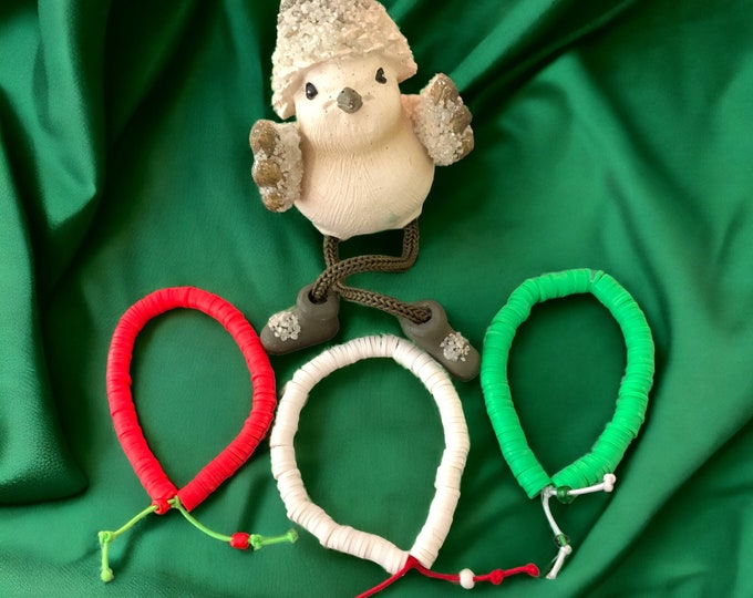 Christmas Bracelets, Polymer Clay Disc Bracelets, Festive Bracelets, Great for the Holiday Season