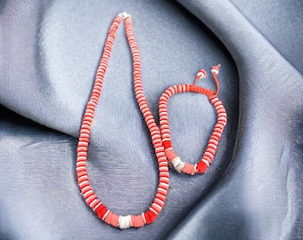 Heishi Beads Necklace and Bracelet Set, Necklace Set of 2