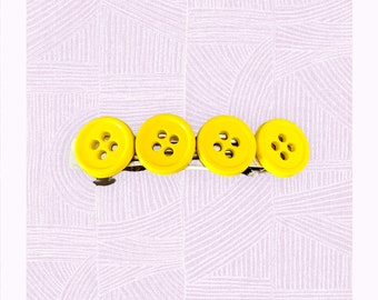 Bright Button Barrettes, Girl's Barrettes, Button Barrettes, Girl's Hair Accessories