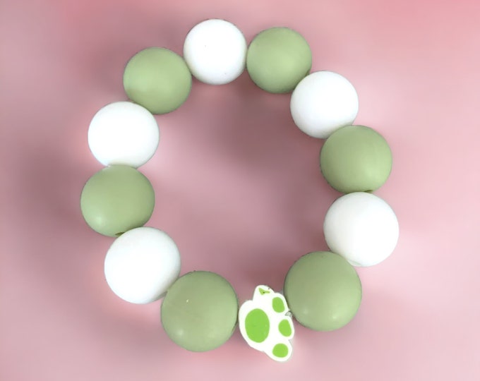 Kids Silicone Stretch Bracelets, Happy Face Bracelets, Paw Print Bracelets