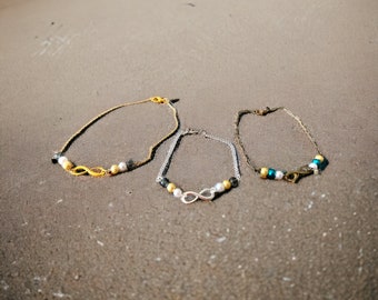 Infinity Pearl Anklets
