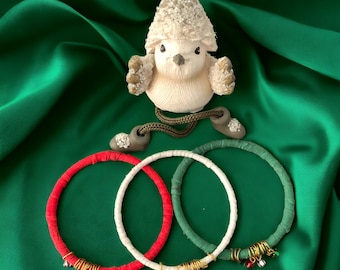Christmas Bangle Bracelet Set: Holiday Jewelry