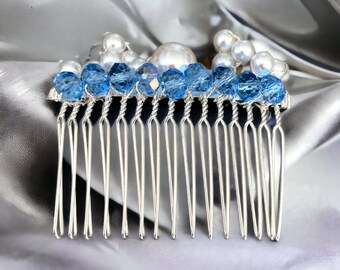 Wedding Crystal & Pearl Hair Comb, Bridal Hair Comb, Bridesmaid Hair Accessory