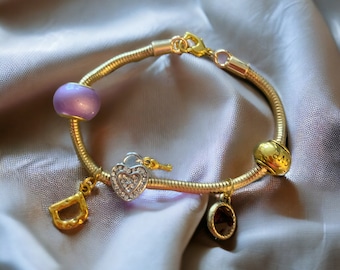 Pandora style bracelets, gold bracelet, silver bracelet, great gift for her
