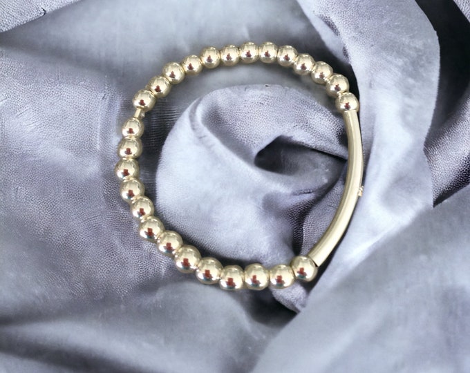 Sterling Silver Beaded Bracelets, Gold Plated Beaded Bracelets.