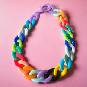 Kinder Acrylic Link-Halskette, helle bunte Halskette