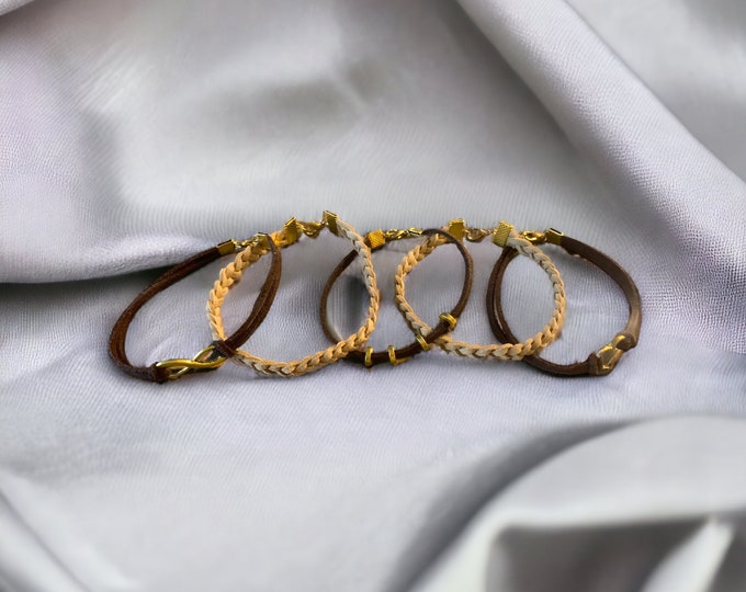Bracelets, Suede Bracelets, Set of 5 Suede Bracelets