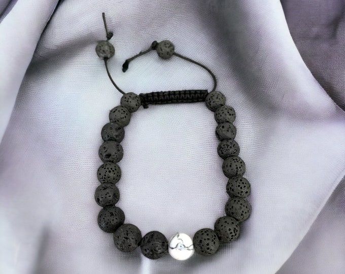 Teen Age Boys Gemstone Cord Bracelet, Adjustable Bracelet