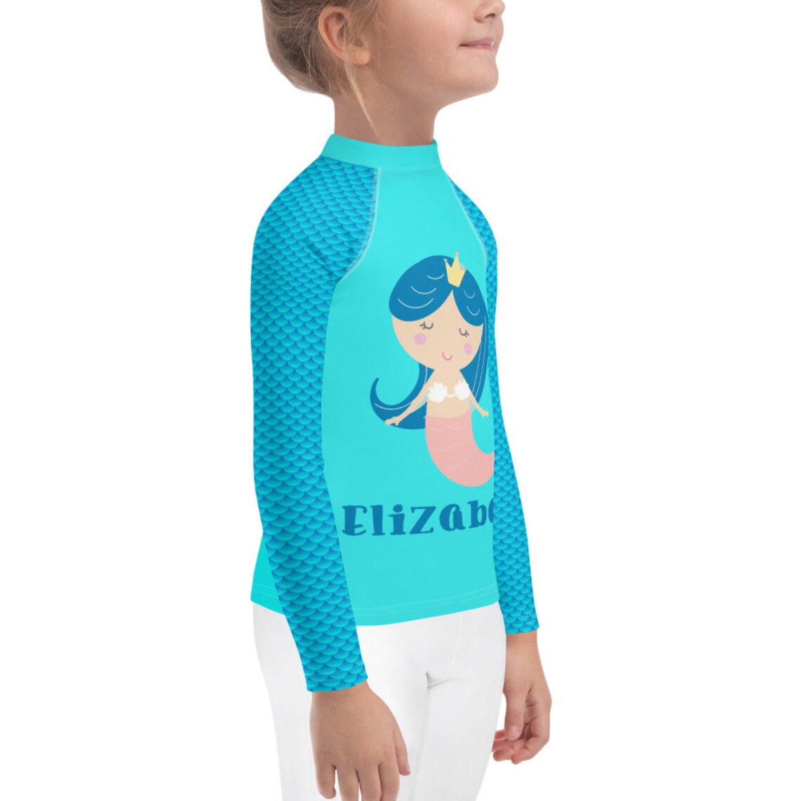 Kids Rashguard, Personalized Toddler Rash Guard, Mermaid Rash Guard