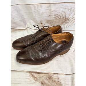 Vintage Florsheim Imperial Longwing Brogue Oxford Brown Leather USA 9 D