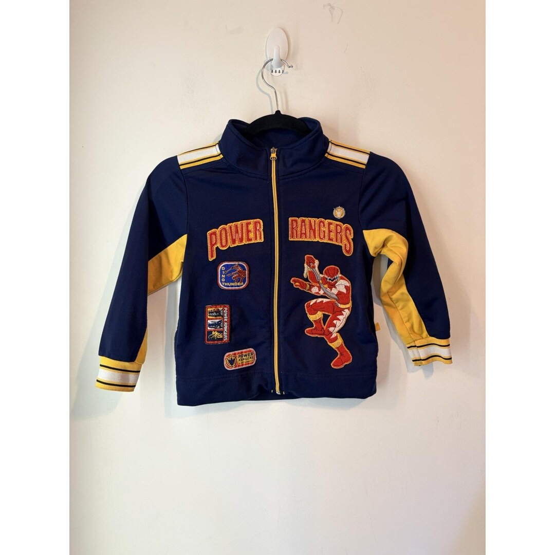 Power Ranger Track Jacket Vintage Y2K Power Rangers Dino Thunder Embroidered Track Jacket Kids ...