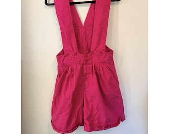 Vintage G Pellini Romper M Rosa Overalls Shorts Bomull Retro Y2K Cottagecore