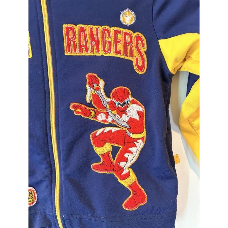 Power Ranger Track Jacket Vintage Y2K Power Rangers Dino Thunder Embroidered Track Jacket Kids ...