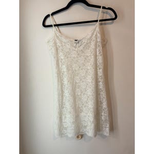 wet seal white lace dress Vintage Wet Seal Off the Shoulder Lace Floral White