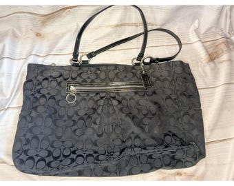 Vintage Y2K Coach F19291 XL Gabby Signiture Tote Bag Black